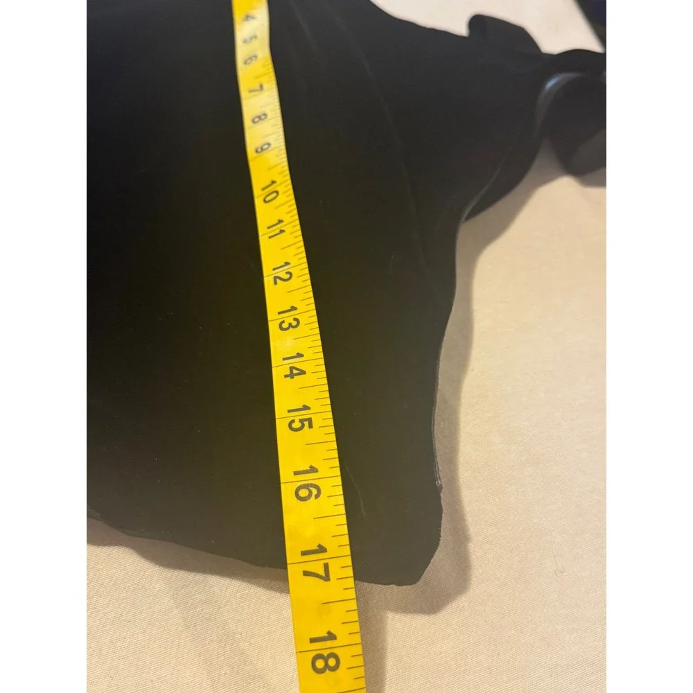 NWT BANANA REPUBLIC W Black Velvet Jumpsuit One Shoulder Bow Detail 2‎ Petite - Picture 6 of 8
